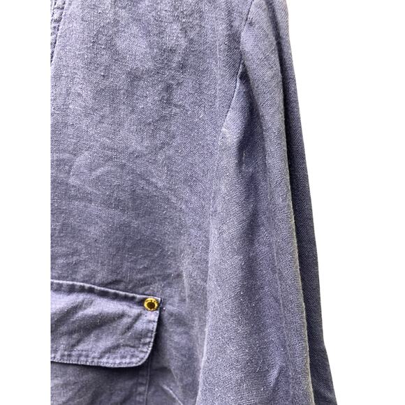 Ellen Tracy Linen Top Double Pocket 3/4 Sleeves Blouse Size 1X - Picture 5 of 11